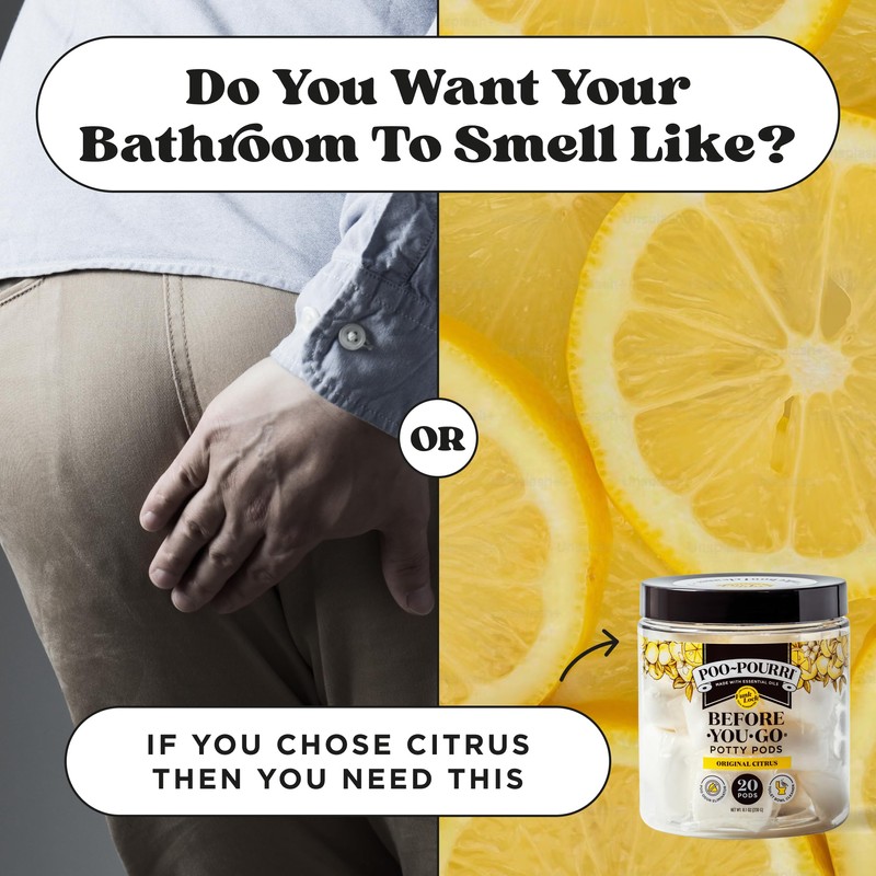 Poo-Pourri Before-You-Go 2-in-1 Toilet Potty Pods, Original Citrus, 20 Ct,