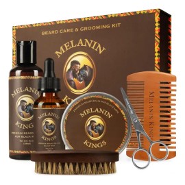 Kit De Cuidado De Barba Melanin Kings-afr. Ingred. Ref Mk01