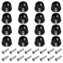 PATIKIL Cutting Board Feet, 16 Pack Round Rubber Feet Bumpers Non Slip Bumper Pads with Stainless Steel Screws for Furniture Chairs Desks Electronics (0.12" Wx0.28 H)
