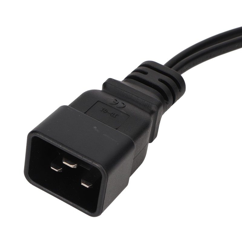 Dual IEC320 C7 to C20 Cord Universal Y Power Splitter