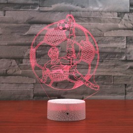 SUPERHONGJIHAO Night Light for Kids 3D Play Football Led Lamp with Remote Control 16 Color Changing Xmas Birthday Gift for Child