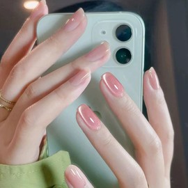 24 Stück Katzenaugen zum Aufdrücken der Nägel, mittelgroß, künstliche Nägel, Press on Nails Kurz, Press On Nails, NäGel Zum Aufkleben, Ballerina Fake Nails Full Cover Kunstnägel