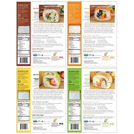 NewGem Barbeque, Carrot Ginger, Mango, Pineapple Habenaro, Sushi Wraps, Gluten Free, Paleo, Keto Friendly, Low Calorie Wrap Alternative, Low Carb, (Pack of 4)