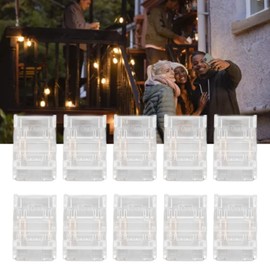 Fafeicy Strip Connectors, 10 Pieces 3 Pin 10mm COB Strip Connectors Strip to Strip Quick Connect Gapless Solderless LED Connectors for Strip, Trimming