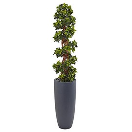 Nearly Natural 5â English Ivy Spiral Topiary Artificial Tree, Green