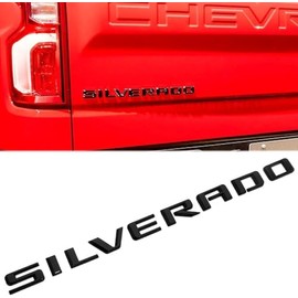 Replacement for 2019-2023 Silverado Rear Tailgate Letter Logo 3D Emblem Badge Sticker Z71 LT LTZ (Glossy Black)