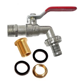 Tank Fitting + Tap 16 mm Barrel Fitting 1/2 Inch Female Thread 3/4 Male Thread (H02F01)