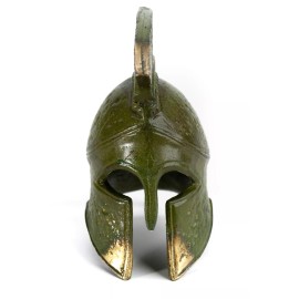 Marinakis  Handmade Metal, Bronze Green Oxidation Greek Corinthian Helmet 5" from Greece