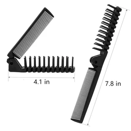 FZGLHQQ Folding Hair Brush, 4 Pack Portable Travel Hair Brush Hair Comb, Plastic Folding Detangling Anti-static Hair Brush, Collapsible Pocket Hair Brush Comb, 7.8 x 0.5 inch