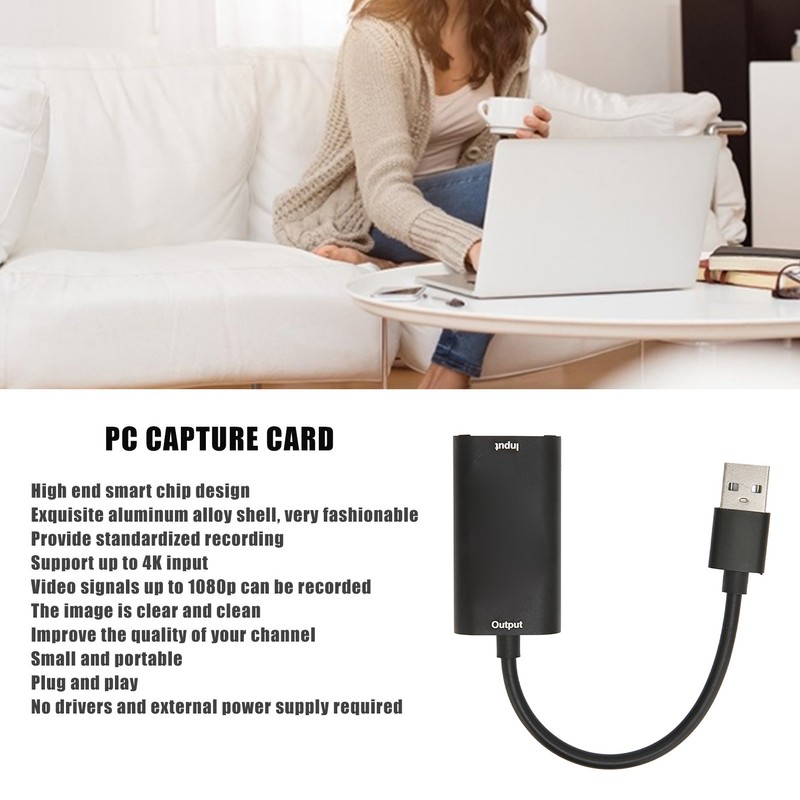Video Capture Card 4K 1080P Plug and Play HD Multimedia