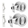 Dontay 2 Pack Pocket Door Privacy Lock, Flush Handles, 2-3/8"