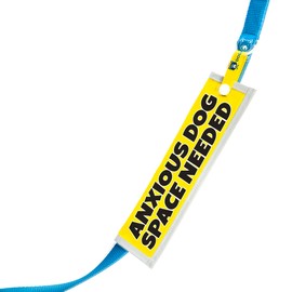 dogkit Anxious Dog Space Needed Sleeve for Reactive Nervous Dogs, Reflective, Waterproof, Double Sided Slip-on for the Dog Lead (Yellow - Plain)