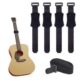 4pcs Guitar String Dampener, Bass Guitar String Mute Damper, Cotton Guitar Fret Wrap Mute and Guitar String Cover (Black)