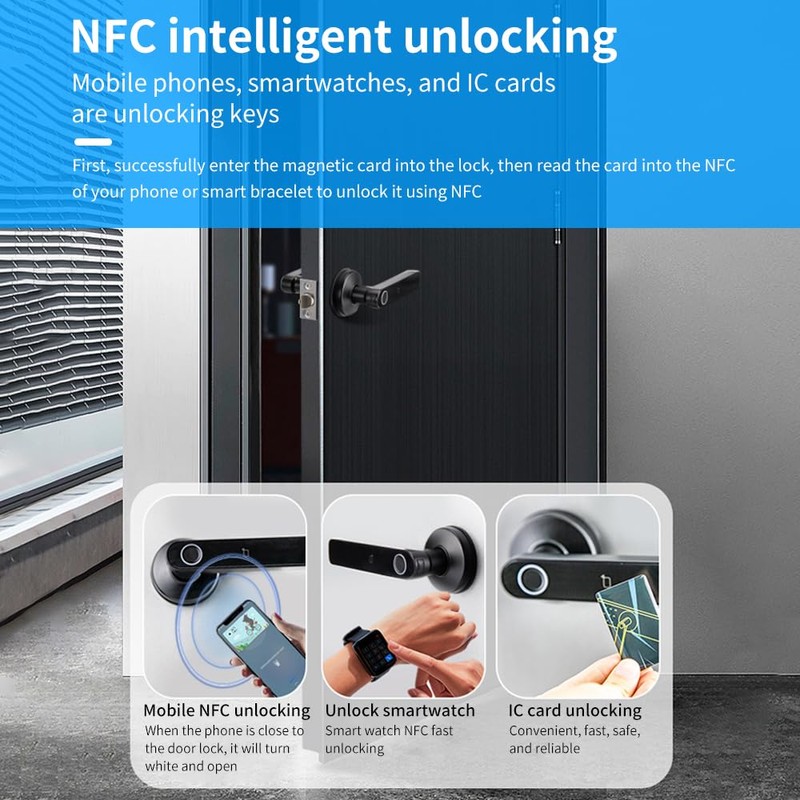 Smart Biometric Fingerprint Door Lock System,Work with Tuya/Smartlife APP Bluetooth