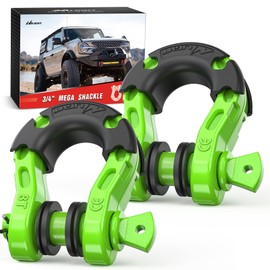 Nilight 2 Pack 3/4" Mega D-Ring Shackle with 7/8" Screw Pin 68,000LBS Break Strength, Heavy Duty Off Road Recovery Shackle for Use with Tow Strap, Winch, Off-Road Jeep Truck Vehicle, 2 Years Warranty