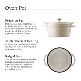 Vermicular Oven Pot | Non-Toxic Enameled Cast Iron Pot | 14cm (0.9 Qt) | Oven-safe | Induction-compatible | Dutch Oven | Made in Japan | Serves 1 | Pearl Brown