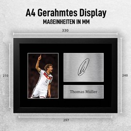 HWC Trading A4 FR Thomas Muller Germany Gifts Printed Autograph Picture for Fans and Supporters - A4 Framed