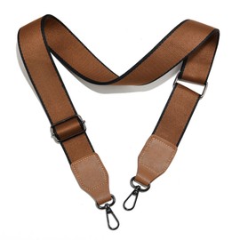 LEMEDE Adjustable Wide Purse Strap Leather ends Replacement Handbag Purses for Shoulder Strap replacement(Gun-Black hardware)