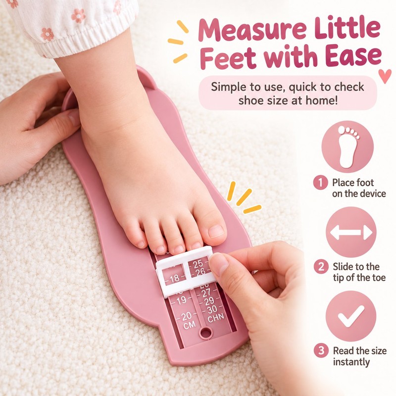 Kids Foot Measuring Ruler for Shoe Sizing – Plastic Foot