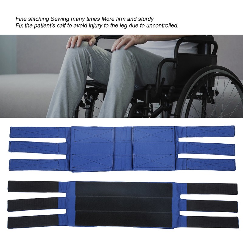 Wheelchair Footrest Non‑Slip Adjustable Leg Restraint Strap Seat Belt (Blue