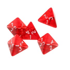 Yourandoll 10pcs Polyhedral Dice D4 Dice 4-Sided Dice for Dungeons and Dragons, DND, TRPG, MTG and More Table Games (Transparent Red)