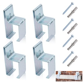 Box Rail Hanger Bracket, Heavy Duty Exterior Barn Door Support Brackets for Box Track, Galvanized Steel Use to Mount for a Barn Door,Exterior Barn Door Hardware Kit,4 Pack with Screws and Bolts
