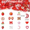 KitBeads 200Pcs Random Red Pink Nail Charms Heart Bowknot Star