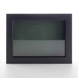 Black 4x4 Small Shadow Box Picture Wooden Frame with Green Acid-Free Backing UV Acrylic & Hanging Hardware - with 3/4" Usable Depth