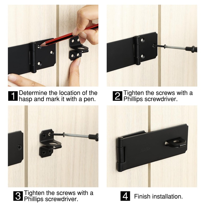 Alise Padlock Door Latch Hasp Latch Gate Latches,5 Inch SUS304