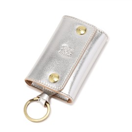 IL BISONTE Key Case, Leather, Genuine Leather, Cowhide Leather, Women's, Men's, Unisex, Silver