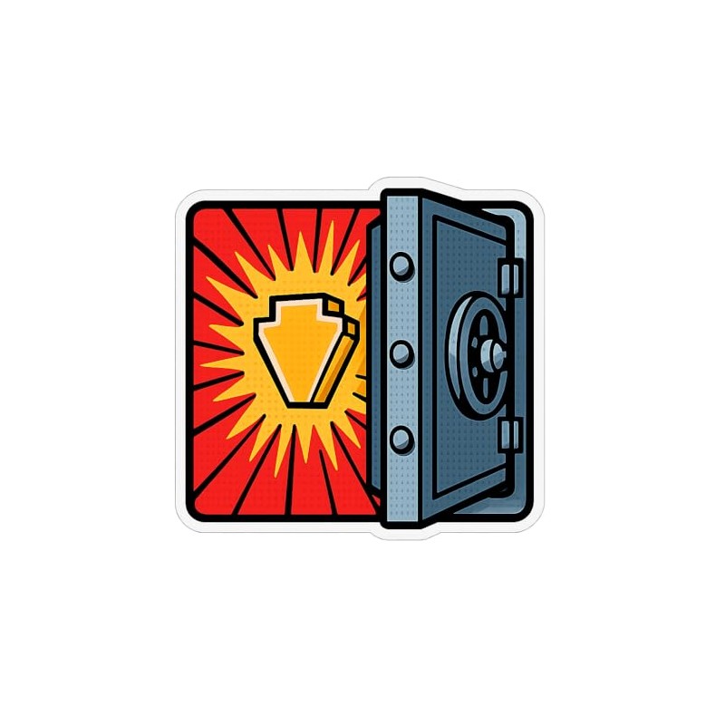 Comic-Style Keystone Glowing from Vault Sticker (2.75" x 2.75")