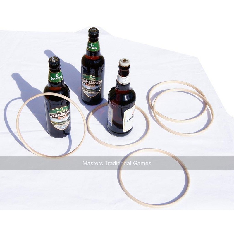 Masters Traditional Games Set of 10 wooden Hoops for Hoopla