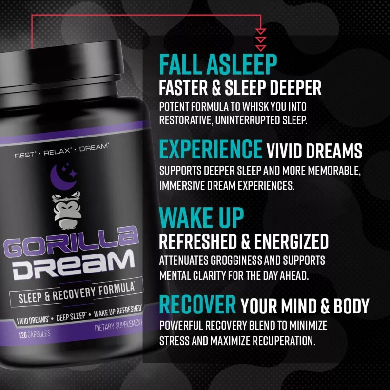 Gorilla Dream Deep REM Sleep & Recovery Formula 120 Capsules