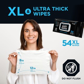 Body wipes XL shower wipes for Adult Bathing,Camping,Traveling,Gym,Nursing- Unscented,no-rinse bathing washcloths,Shower alternative face and body extra moist wipes (4 packs) 216 XL extra thick