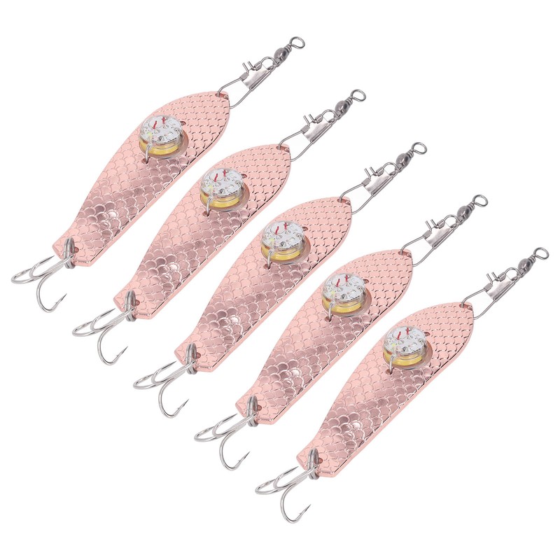 5PCS LED Fishing Lure Light Rustproof Stainless Steel LED Lighted
