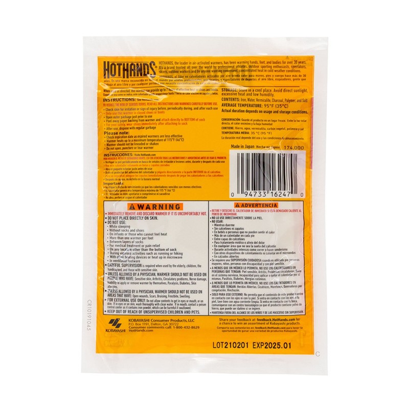 HotHands Bigfoot Adhesive Toe Warmer | 5 Pair Value Pack