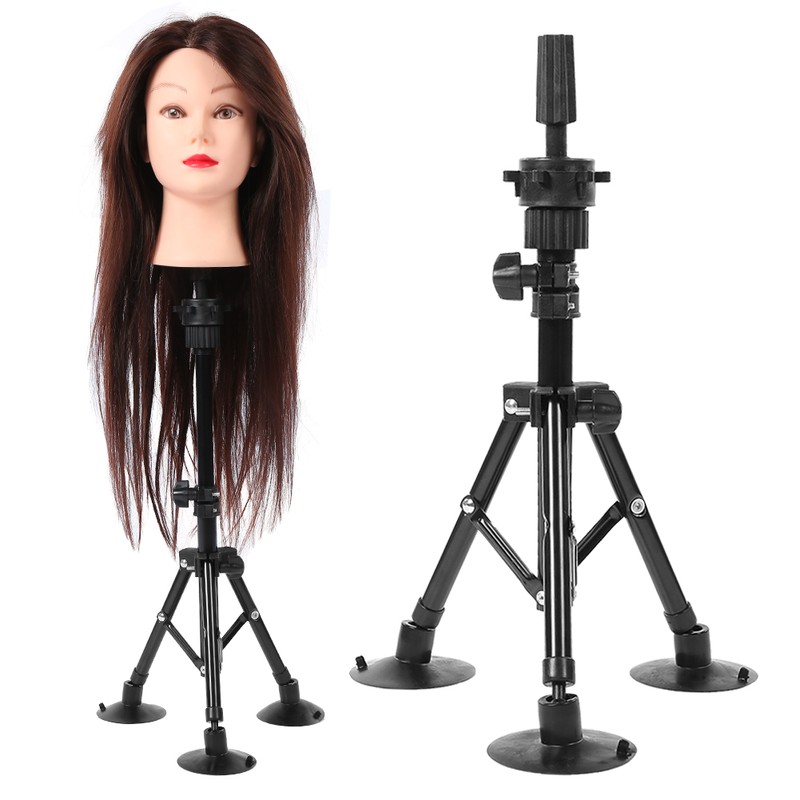 Wig Head Stand Mannequin Tripod Hairdressing False Head Mold Stand
