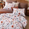 CASAAGUSTO Full Comforter Set, 7 PCS White Floral Comforter Set