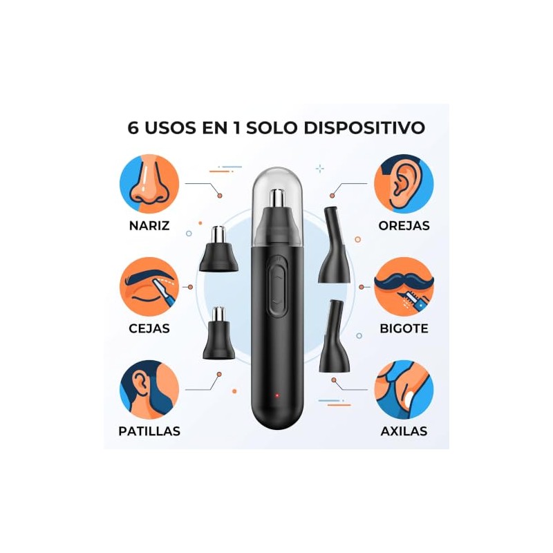 Rasuradora Nariz Cortapelos Orejas Barba Ceja Negro