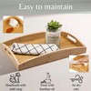 Daniks Bamboo Serving Tray | Wooden Breakfast Tray with Handles