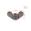 304 Stainless steel wing nut M12 hand twisted fasteners butterfly