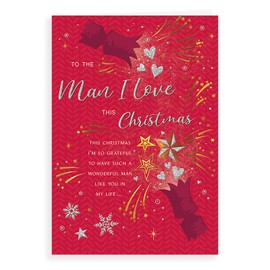 Piccadilly Greetings Regal Publishing Modern Christmas Card Man I Love - 9 x 6 inches, C85545