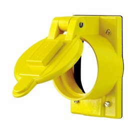Leviton Weatherproof Receptacle Cover with Lift Lid, For 50A Corrosion Resistant Devices, 7788-CR, Yellow