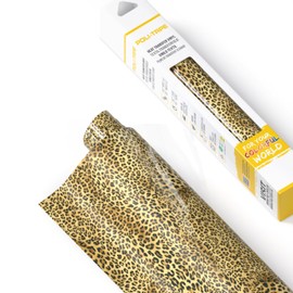 Poli-flex® Design Transfer Film for Textiles, Designer Film in Leopard Look for Iron-on, Plotter Film for DIY Shirts, Leopard, 30.5 cm x 61 cm