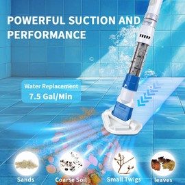 Handheld Pool & Hot Tub Vacuum - Poolstomach 29 Rechargeable Cordless Spa Cleaner for Debris | 7.5 GPM Powerful Suction with 2 Head Attachments