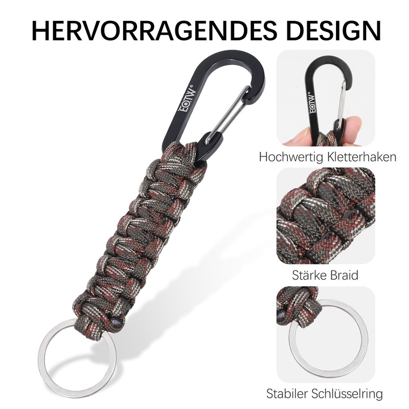 EOTW Paracord Keyring, Lobster Clasp Hook, D Ring Lanyard, Keyring