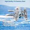 Boat Cleat Folding 4-1/2", Dock Cleat Flip Up 2 Holes