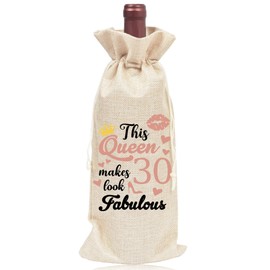 Happy Birthday Wine Bag Gift - 30th Birthday Gift Red Wine Bag, 30th Birthday Gift, Ideas Happy 30th Birthday Decor, 30 Years Old Birthday Party Decoration Wine Bag Gifts for Women Men