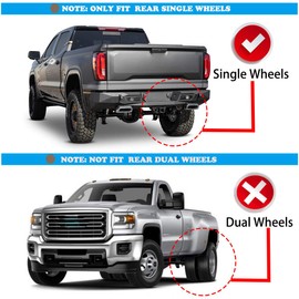 Set of 4 Front and Rear Splash Guard Mud Flaps for GMC Sierra 1500 2014-2018 2500 HD 3500 HD 2015-2019 Pickup (Only Fit Single Rear Wheel)