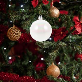 Garneck 12Pcs Iridescent Ball Christmas Ornament, Iridescent Fillable Ornaments Ball Party Decorations Festive Hanging Ball Ornament Centerpiece Balls Table Decor